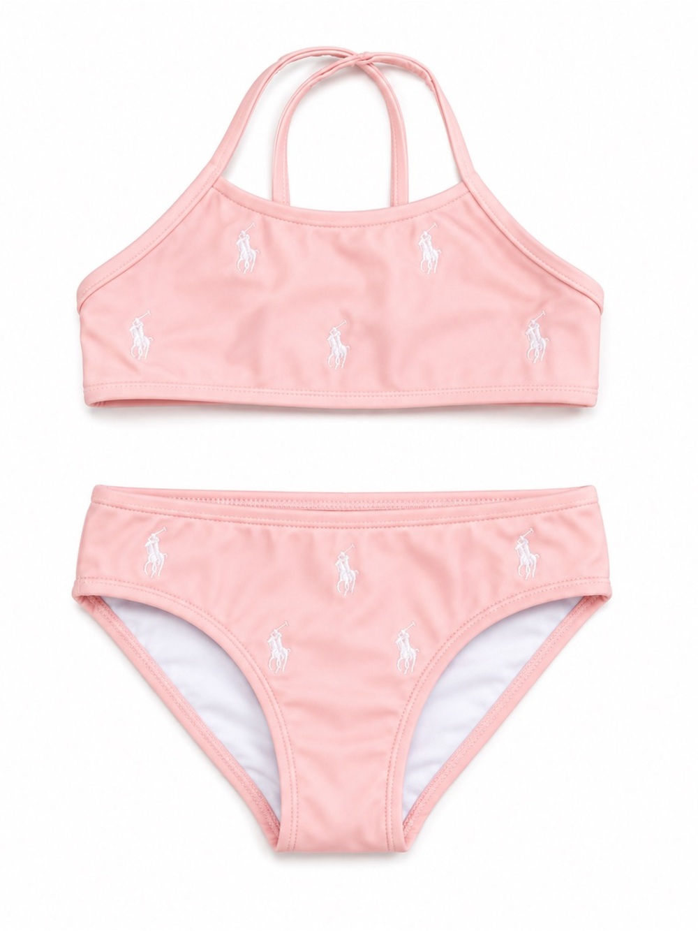 Polo Ralph Lauren all-over logo embroidered Two-Piece Swimsuit